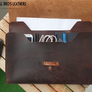 Handcrafted Leather Macbook Air 13 Sleeve: Personalized Laptop Case Organizer