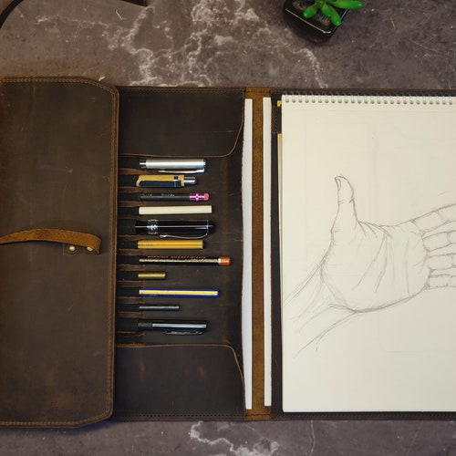 Handmade Leather Sketchbook Cover Drawing Sketchbook and Etsy