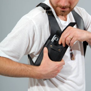 Bolso de cuero, bolso de festival unisex, bolso de hombro hecho a mano, bolso hipster, bolso de pecho, bolsillo de festival, hombre en llamas, bolsillo de doble funda