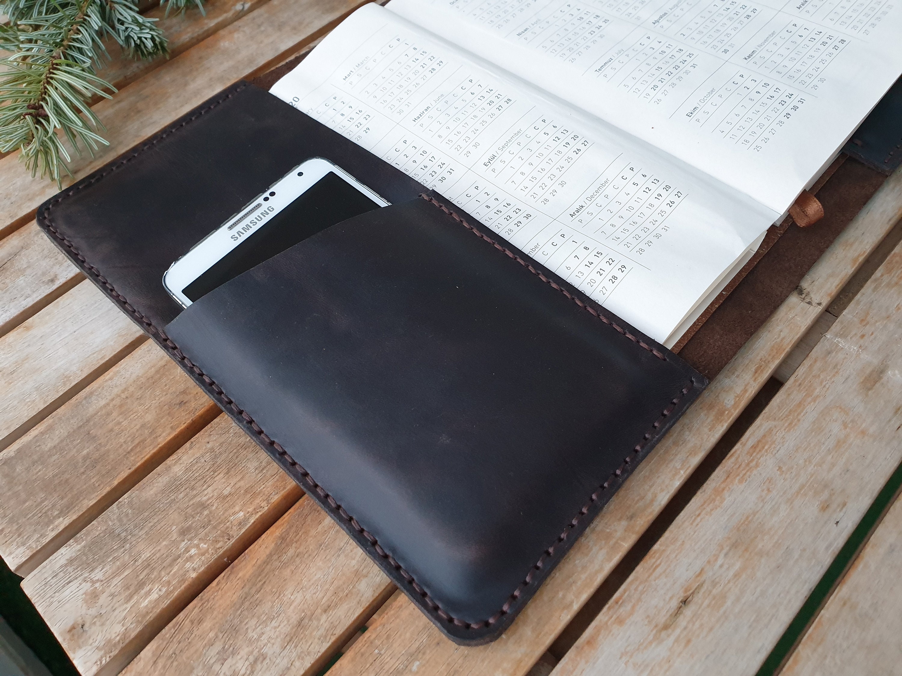 Leather A5 Agenda Cover Personalized Notebook Sleeve Etsy UK