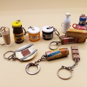 1960s Breakfast collection keychain, food keychain, vintage keychain, vintage collectibles, keychain collection, choice of one