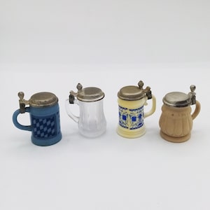 1970s Playme miniatures beer jars, miniatures Playme, vintage miniatures, vintage collectables, dollhouse miniatures, Playme collection