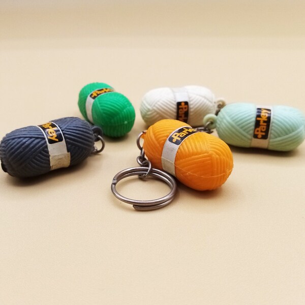 1960s Wool ball collection keychain, food keychain, vintage keychain, vintage collectibles, keychain collection, choice of one