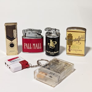 Tobacco brands vintage lighters choice of one, Chesterfield lighter, Sunset lighter, JPS lighter, vintage collectibles, rare lighters
