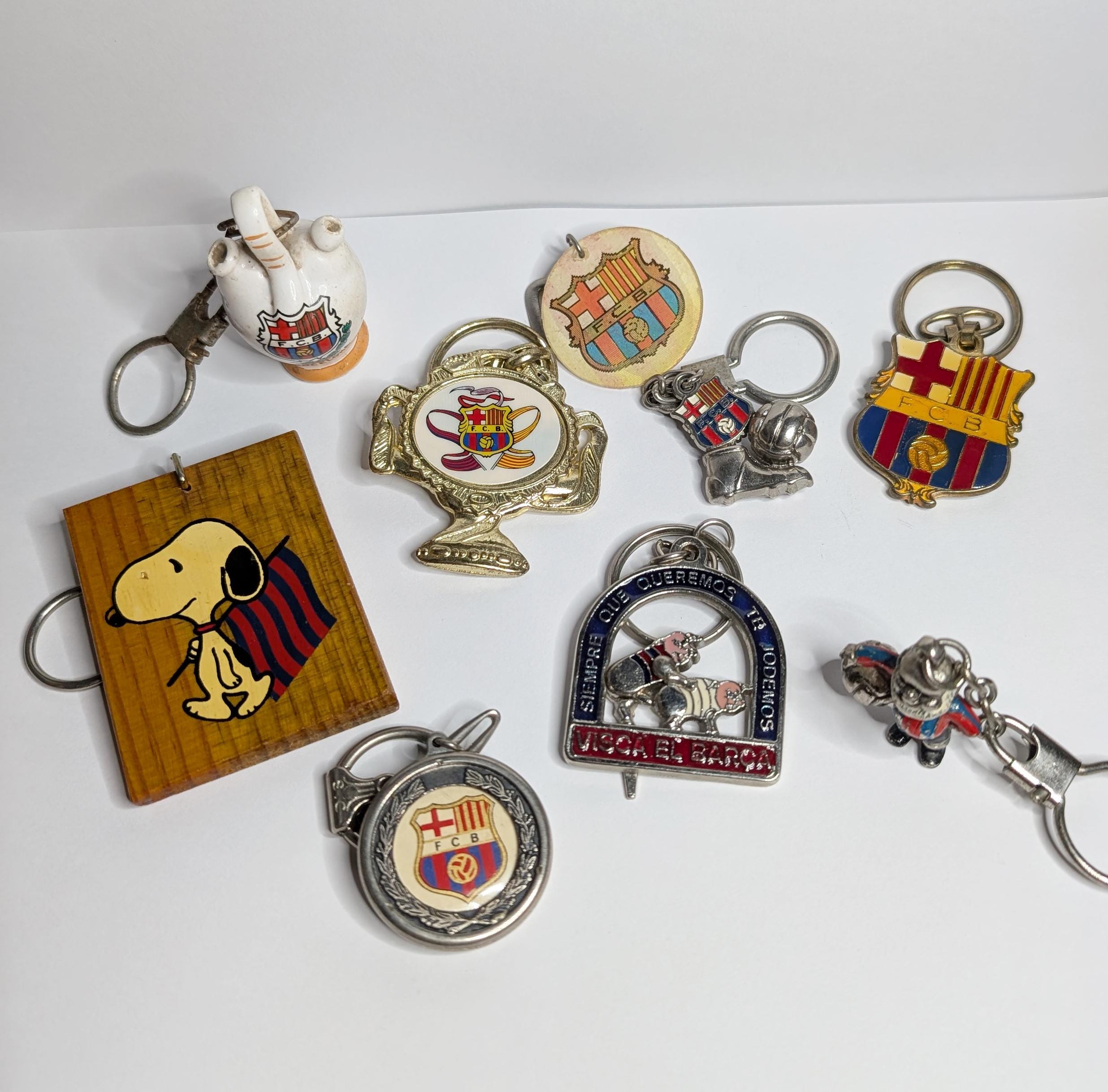 ヴィンテージ FC バルセロナ キーリング：サッカークラブ キーチェーン
