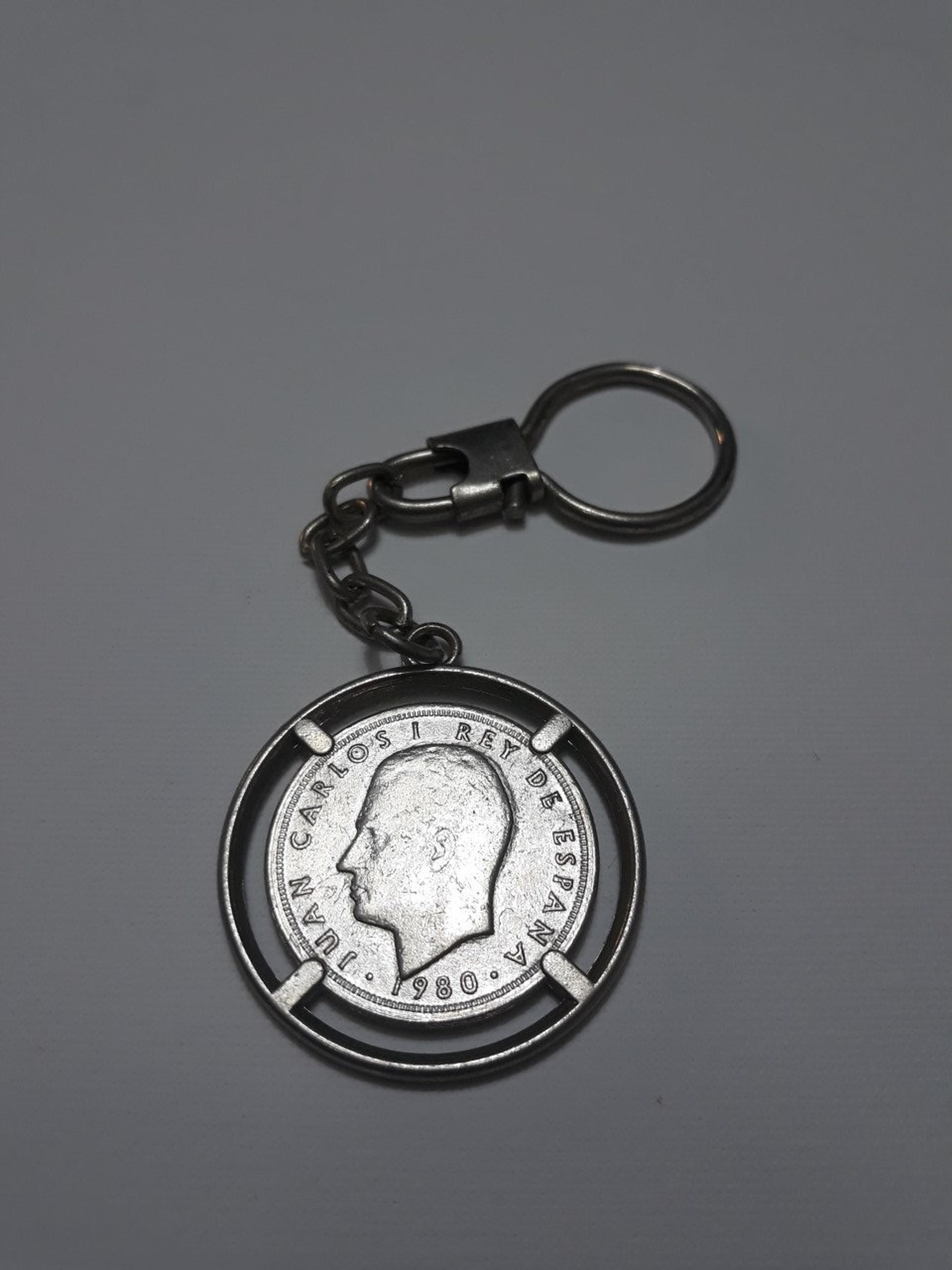 Spanish Coin Keychain Spanish King Keychain Vintage Coin Etsy