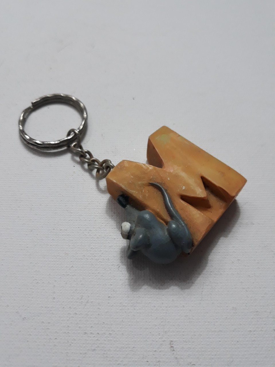 M Initial Vintage Keychain, M Initial Keychain, M Keychain, Keychain