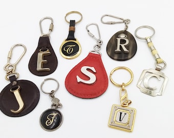 From 1980s name initial keyring, vintage keyring, name keychain, vintage gift, initial keychain, vintage collectibles, choice of one