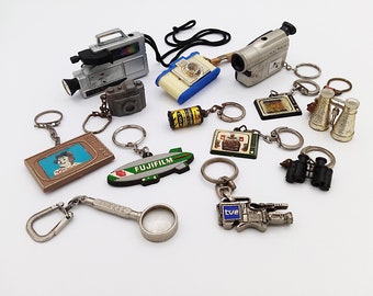 From 1960s Photography TV collection keychain choice of one, keyring, keychain collection, vintage keychain, vintage collectibles, rare