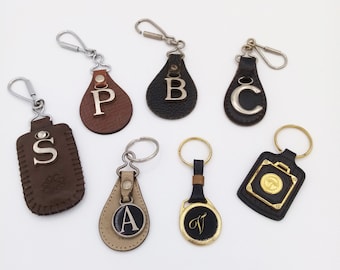 80er Jahre Vintage Initial Schlüsselanhänger: Personalisierter Namens Schlüsselanhänger