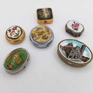 Du pilulier métallique vintage des années 1980, choix dun, boîte miniature des années 80, boîte de collection, boîte vintage, cadeau pour elle image 2