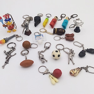 From 1960s Sports vintage keyring choice of one, figurine keychain, cute keychain, vintage collectibles, vintage keychain