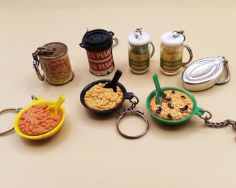 Porte-clés de collection alimentaire des années 1960 70, porte-clés alimentaire, porte-clés vintage, collection de porte-clés, choix d'un, objets de collection vintage