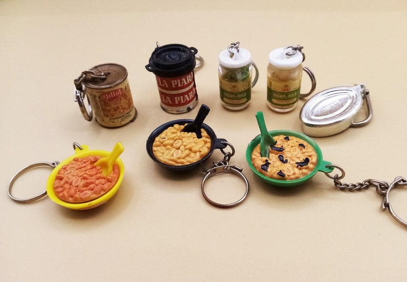 1960s 70s Food Collection Keychain, Food Keychain, Vintage Keychain
