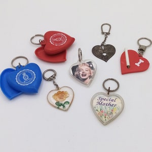 Década de 1980 Corazón vintage llavero elección de uno, llavero de corazón, llavero de corazón, llavero de amor, llavero de amantes, llavero vintage