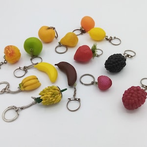 1960s Fruits keychains choice of one, vintage keychain, vintage keyring, vintage collectibles, vintage finds, collection keychain