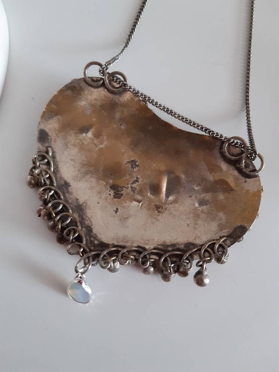 Collier pendentif ethnique ancien 1960 avec agate… - image 3