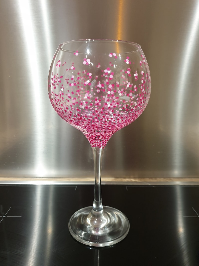 Large gin glasses / hand painted glasses / gin balloon glass / Etsy