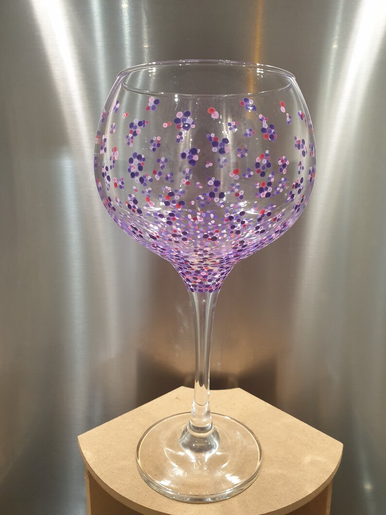 Large gin glasses / hand painted glasses / gin balloon glass / Etsy