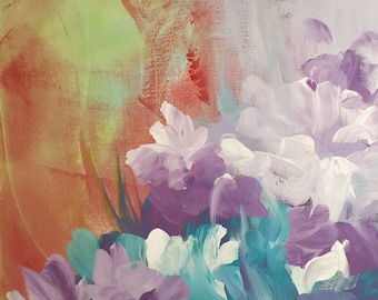 Flower painting/ Abstract acrylic painting/ Abstract floral painting / Colorful Painting /Contemporary Art / Spring time/
