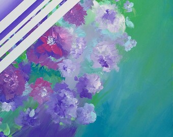 Beautiful floral art/ Acrylic painting / Original painting / Abstract flowers /Botanical art / Abstract floral / Floral art / Violet flower