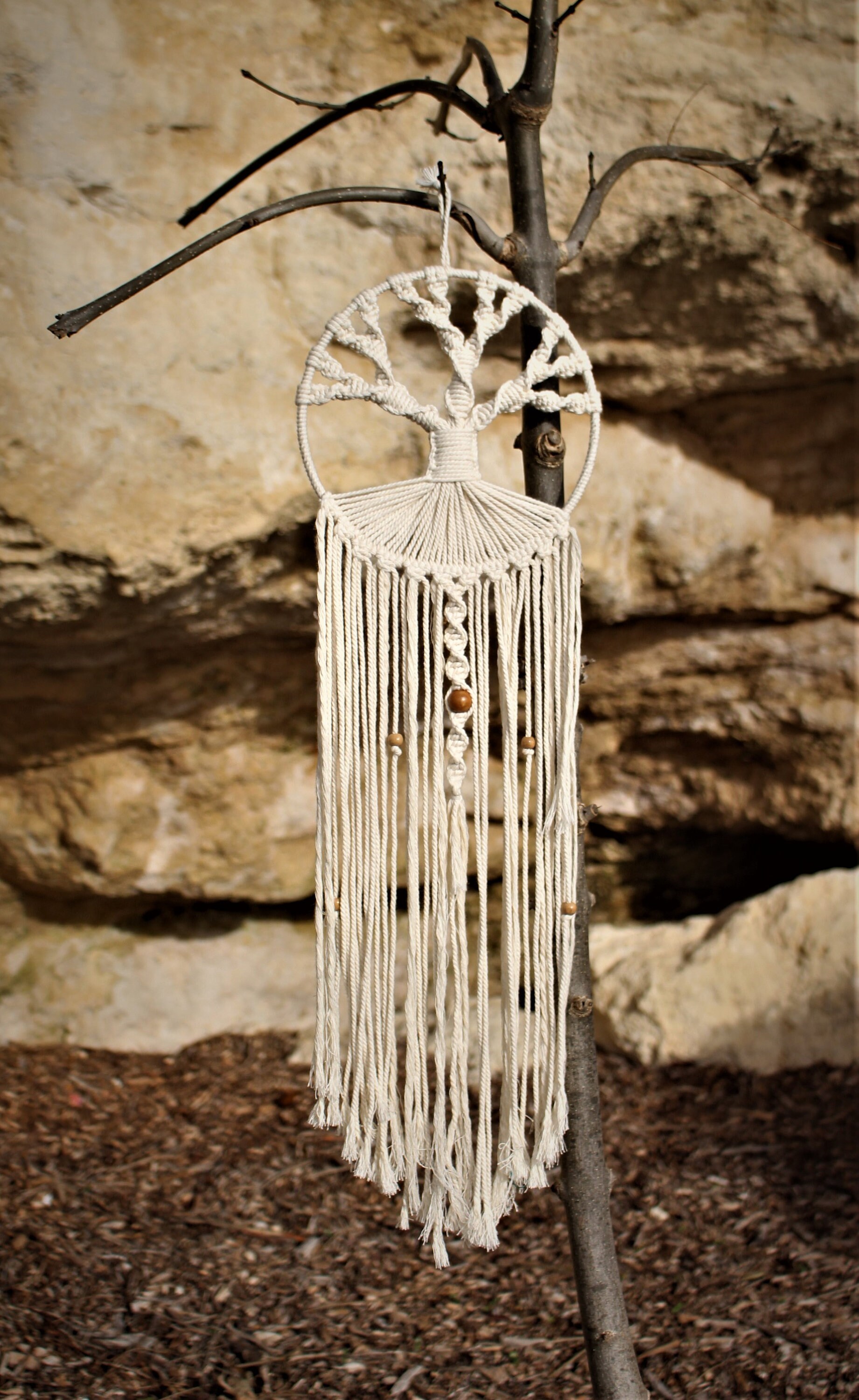 Arbre de Vie Macramé/Suspension Murale - Modèle Baobab | 20 cm Diamètre