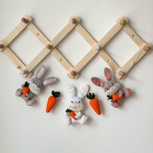 Bunny Garland, Easter garland, Easter banner, felt Easter garland, bunny nursery decor, felt bunny garland, Nursery Wall Decor