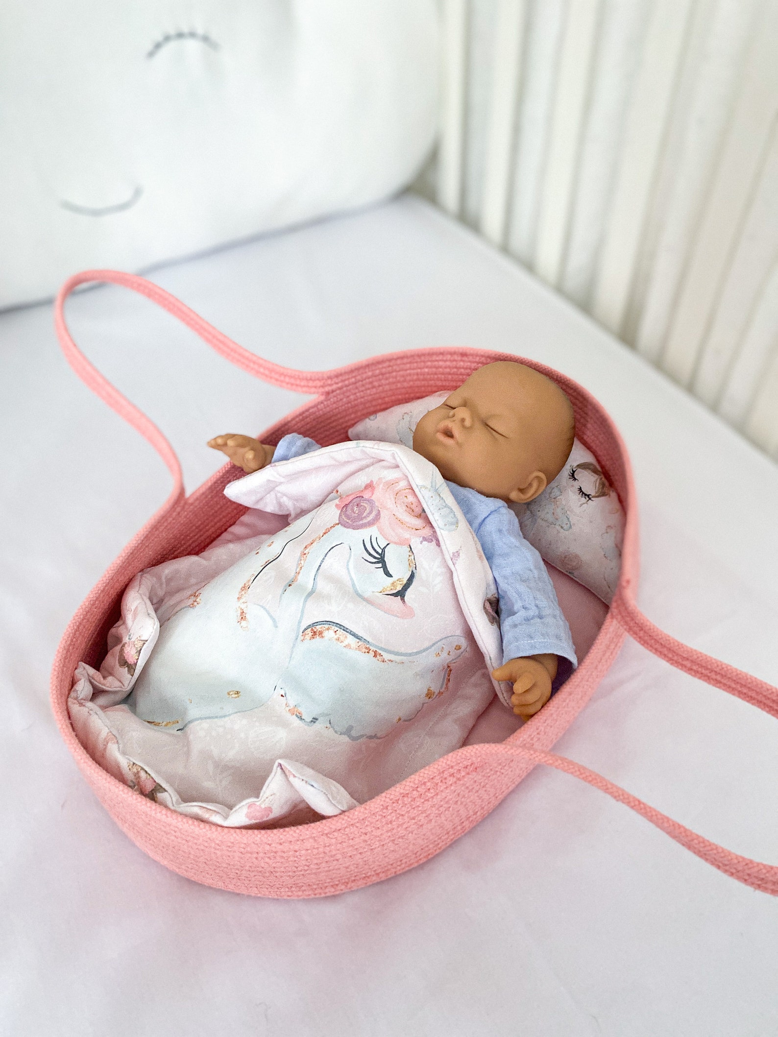 Doll Cradle Bedding Set. Cradle for Dolls Basket for Dolls Etsy