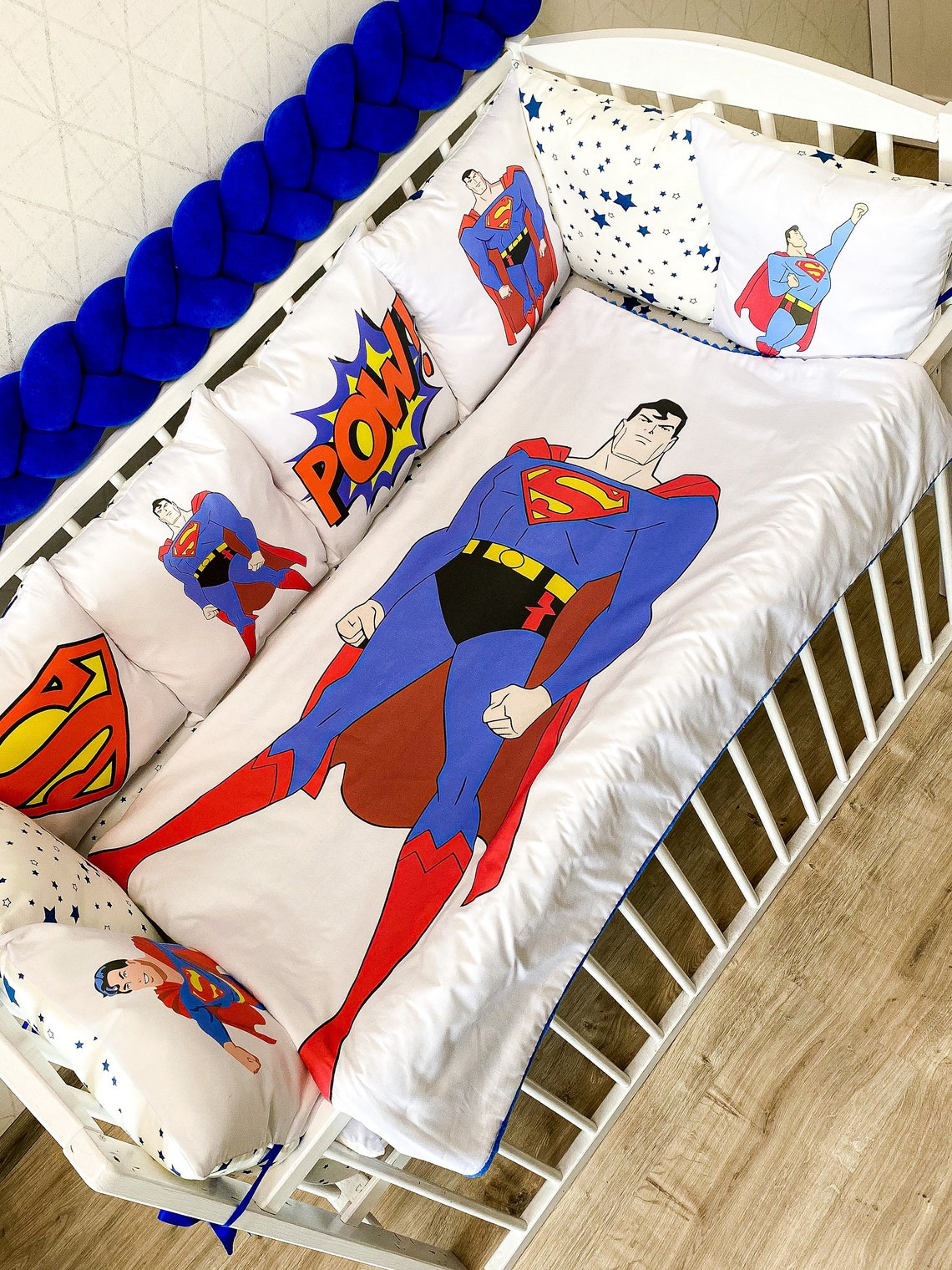 Superman personalized blanket Superhero crib bedding set Etsy