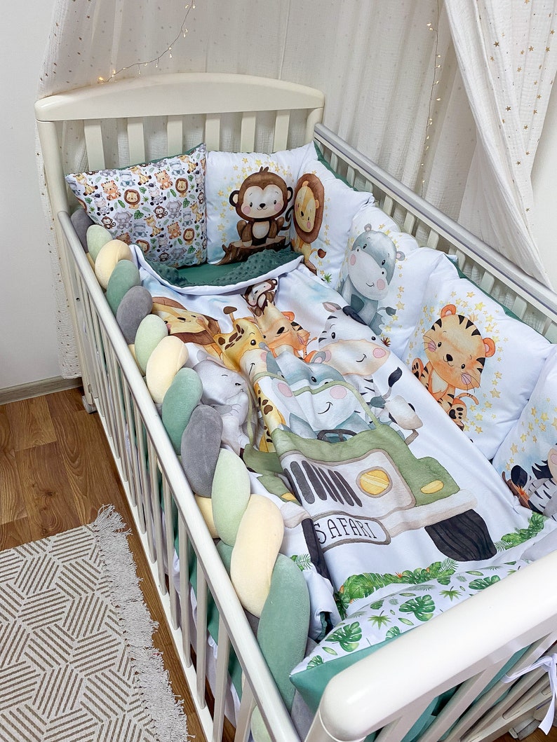 Safari Crib Bedding Set for Boy. Safari Animal Baby Bedding Etsy