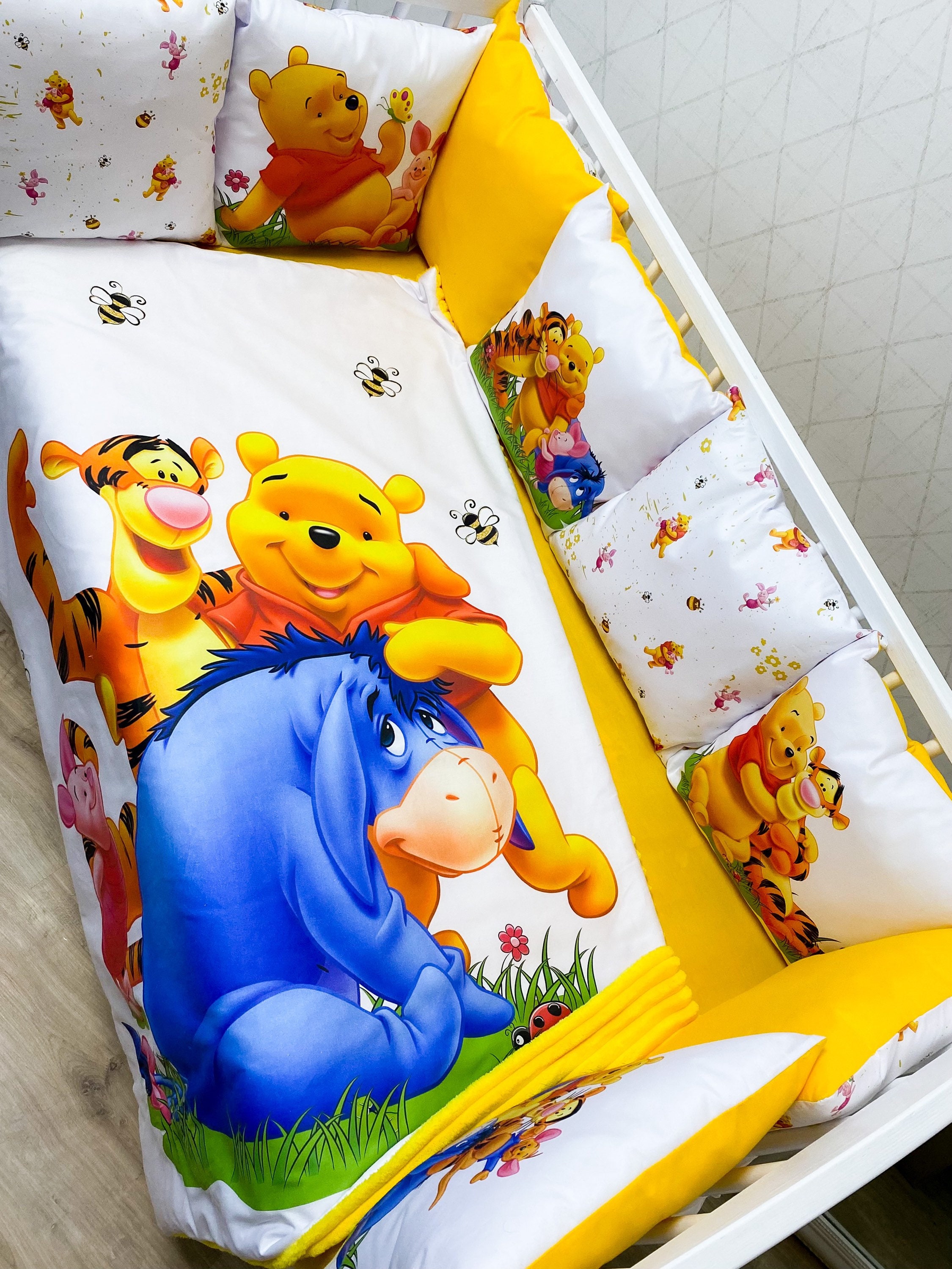 Baby bedding with Winnie the Pooh crib bumpers with Winnie Etsy