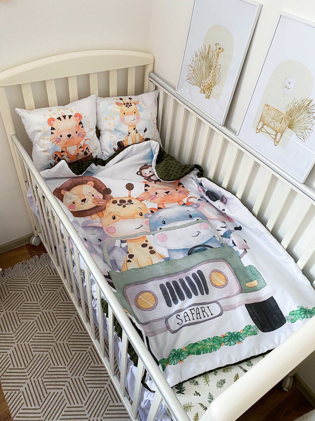 Safari Crib Baby Bedding Set, Safari Baby Blanket, Safari Boy Nursery