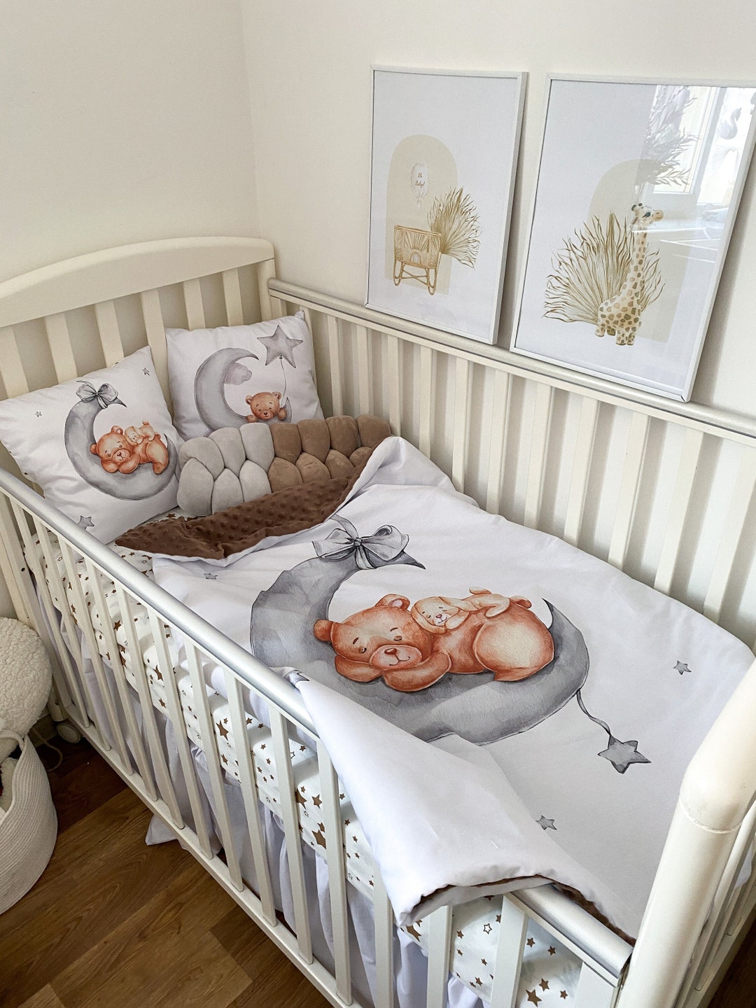 Neutral Baby Bedding Set, Crib Bedding Set for Boy, Bedding Set With ...
