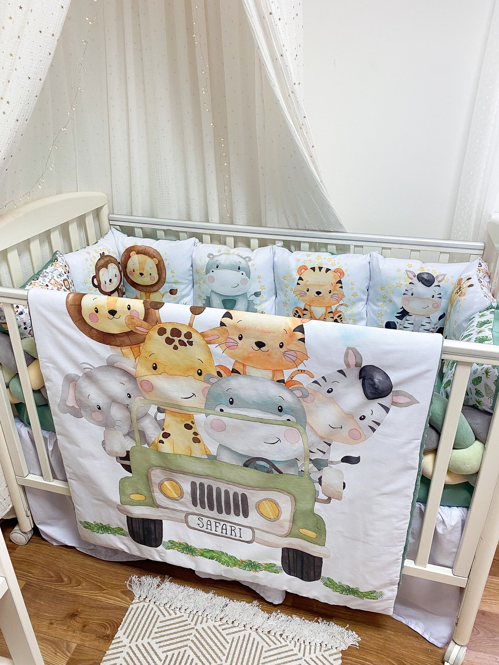 Safari Crib Bedding Set for Boy. Safari Animal Baby Bedding Etsy
