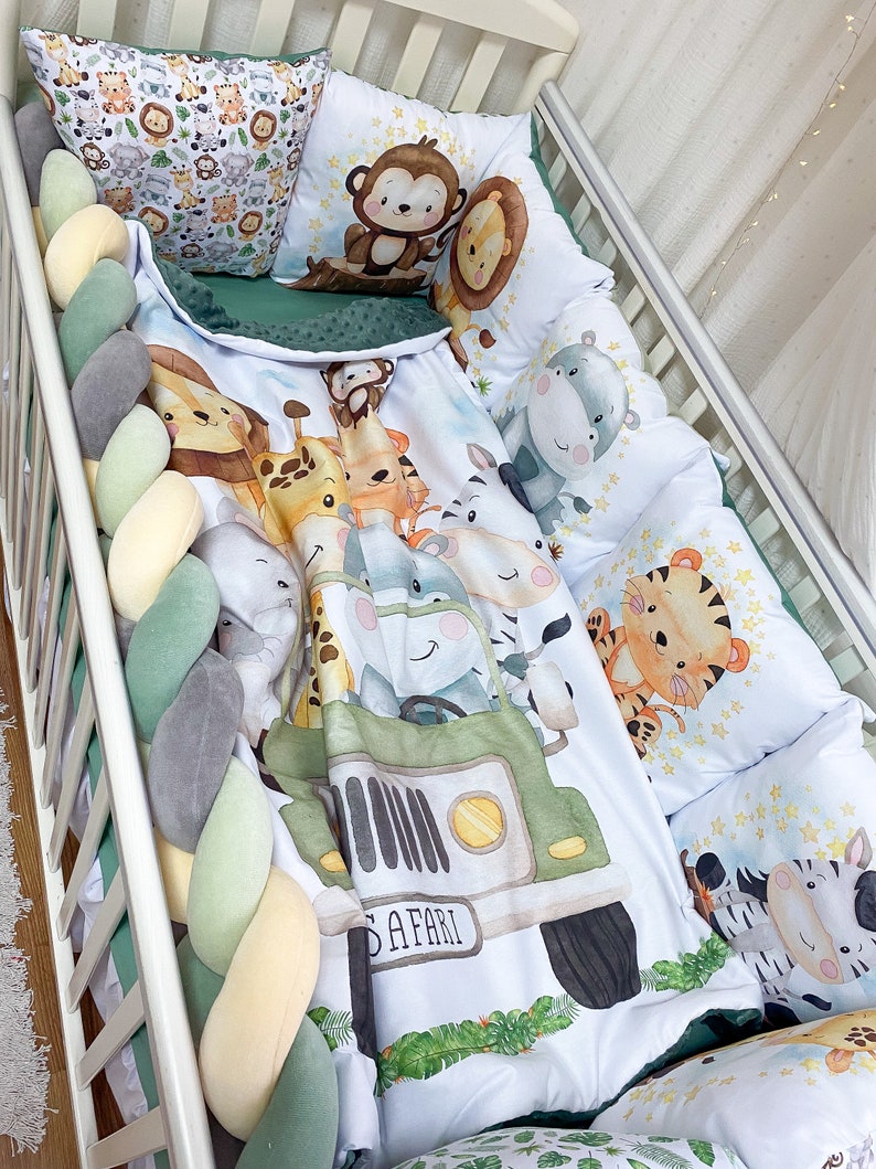 Safari Crib Bedding Set for Boy. Safari Animal Baby Bedding Etsy