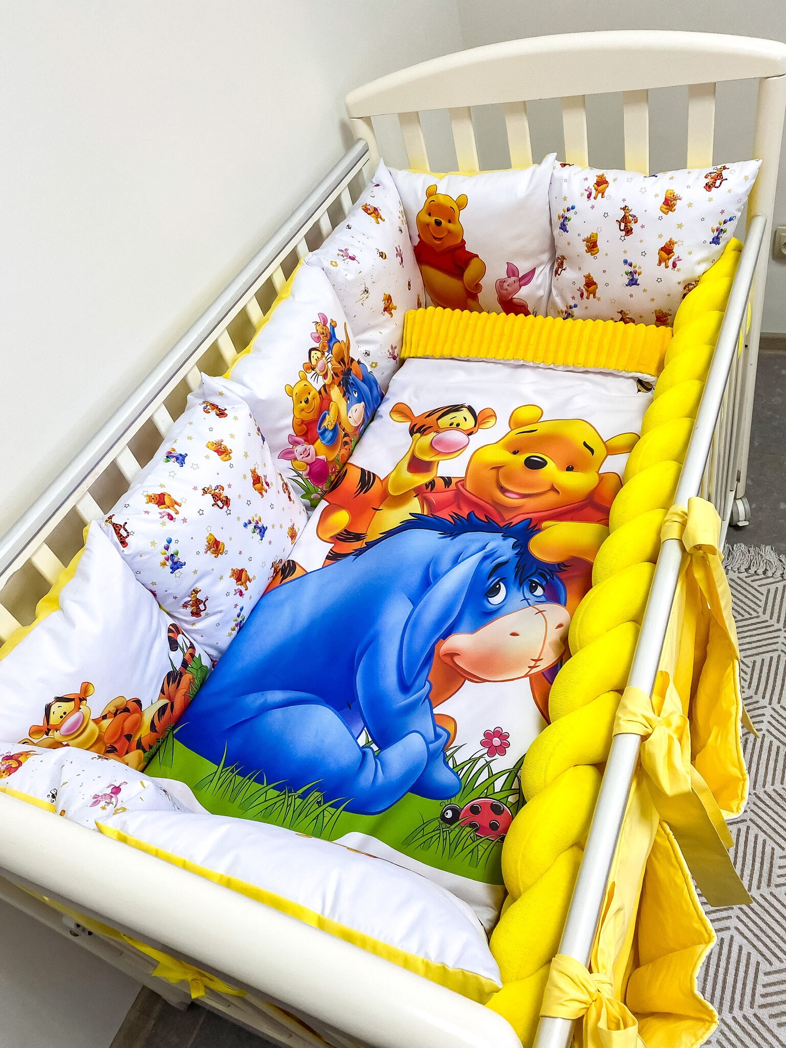 Winnie Crib Bedding Set. Yellow Minky Blanket. Children's Etsy