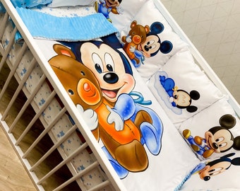 Couette De Lit De Bebe Mickey Mouse Etsy