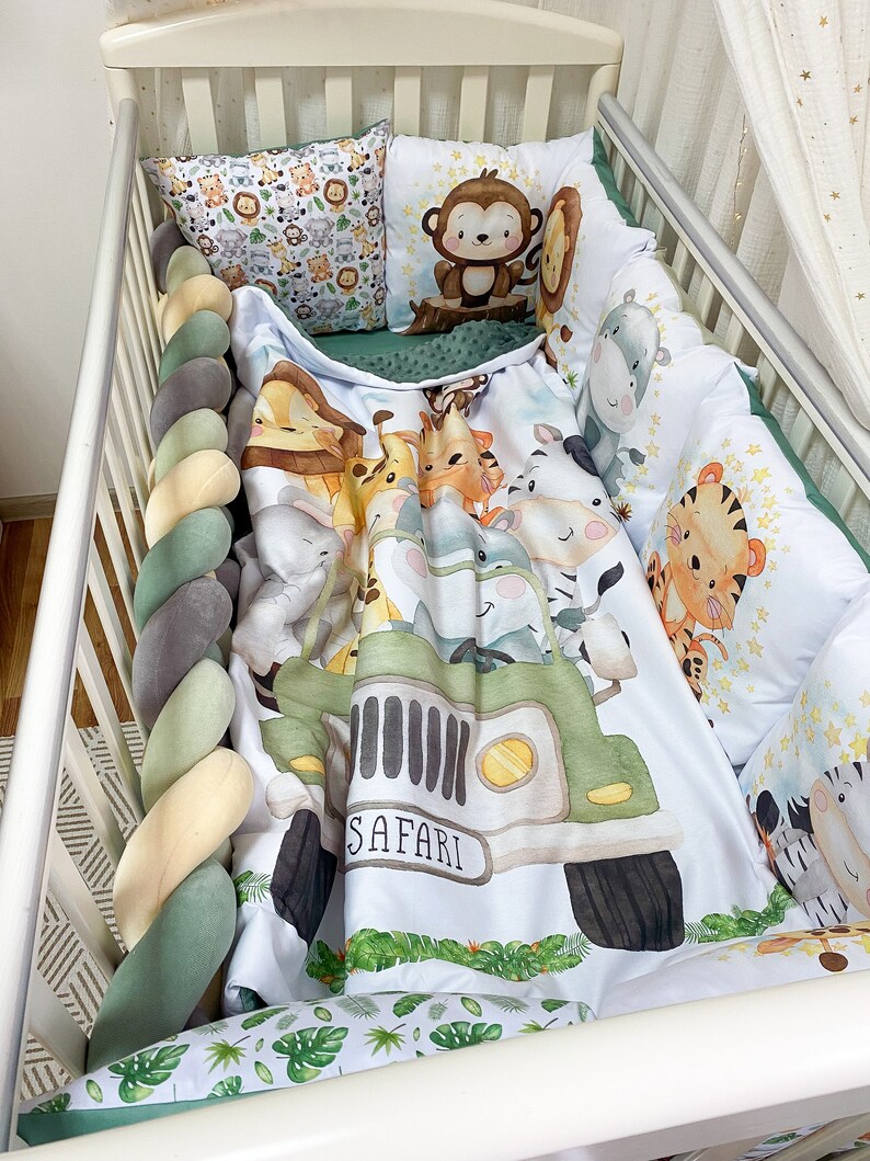 Safari Crib Bedding Set for Boy. Safari Animal Baby Bedding Etsy
