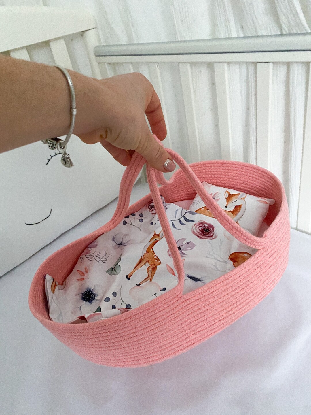 Cradle for Dolls Basket for Dolls Knitted Basket for Dolls Etsy