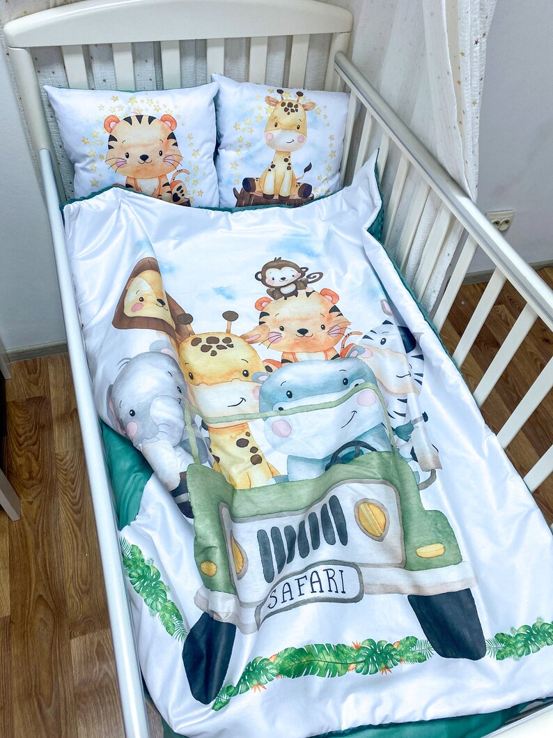 Safari Crib Bedding Set Safari Crib Blanket Elephant Etsy