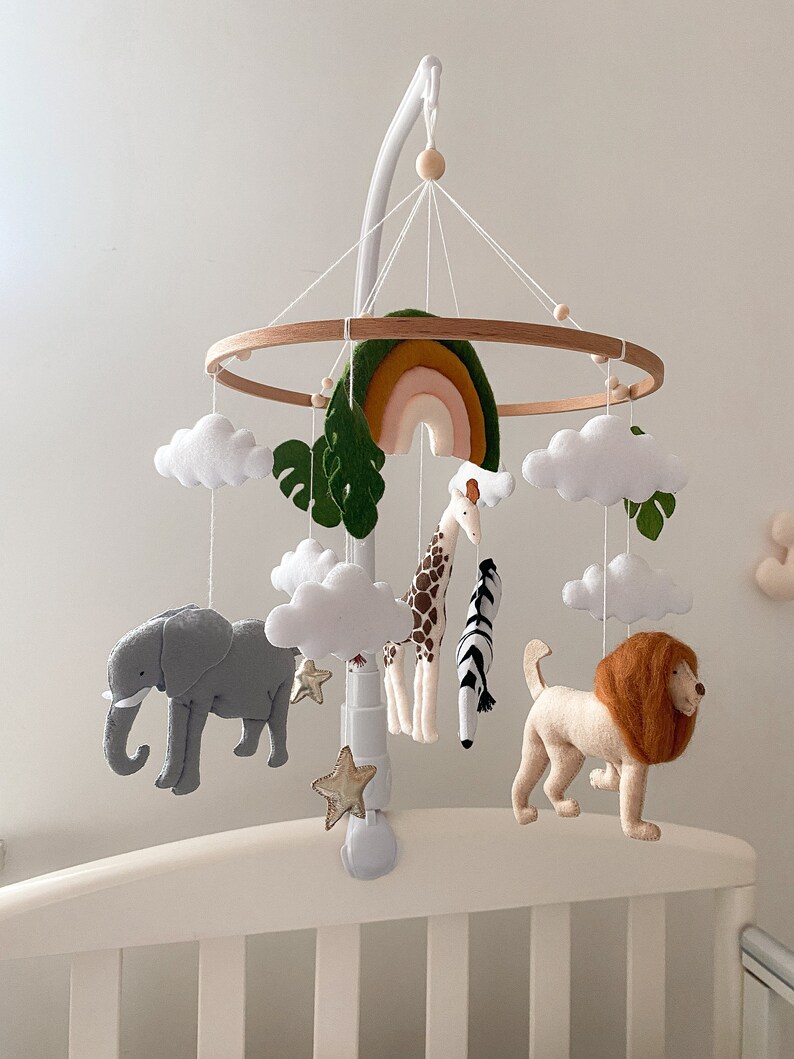 Safari Baby Mobile Safari Nursery Mobile Realistic Felt Etsy