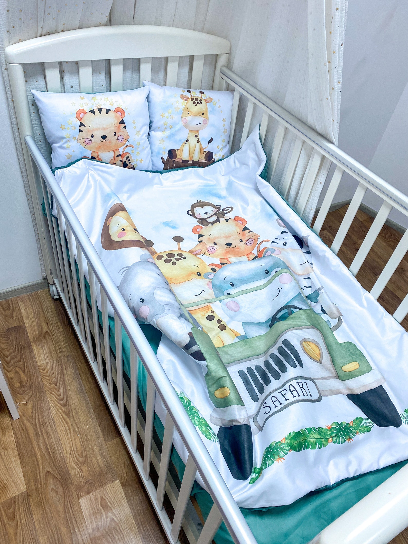 Safari Crib Bedding Set Safari Crib Blanket Elephant Etsy