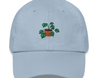 Monstera Plant Embroidered Hat