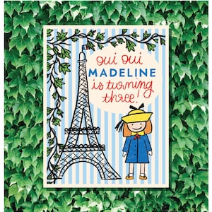Madeline 20 PIECES Printables Birthday Party Materials (Invitation, Eiffel Tower Standees, Circle Tags, Posters) Oui Oui ___ is Three!