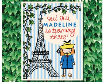 Madeline verjaardagsfeestje printables: Eiffeltoren, posters, tags (digitale download)