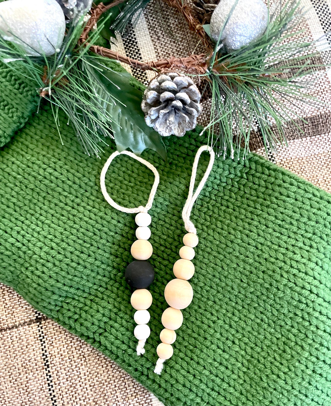 Wooden Christmas Ornaments Wood Ball Ornaments Painted Wood Etsy