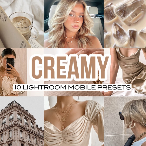 CREAMY Mobile Lightroom Presets for beige preset, Paris preset, cream preset, aesthetic preset, creamy, minimal, natural, influencer