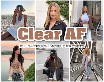 CLEAR AF Lightroom Mobile Presets for natural preset, clean preset, minimal preset, Influencer preset, Instagram filter, presets crisp