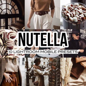NUTELLA Mobile Lightroom Preset for brown, beige preset, dark academia, Fall autumn winter preset dark aesthetic