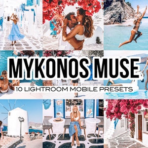 MYKONOS MUSE Mobile Lightroom Preset for Greece preset, blue, vacation, summer, travel preset filter